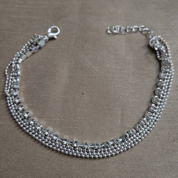 Jewelry - Layered rhinestone ankle bracelet